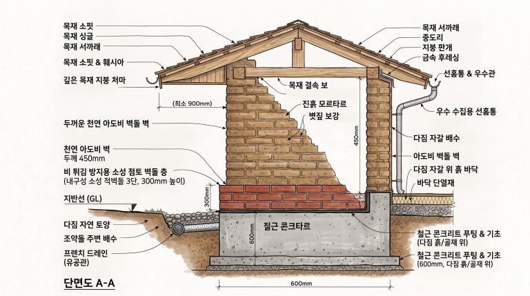 흙집을 구성하는 재료들