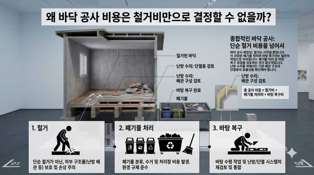 철거에 따른 각종 공사 들을 나열한 이미지
